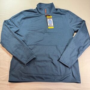 NWT Merrell Grid Men's S 1/4 Zip Pullover Long Sleeve Blue  Fleece Sweatshirt